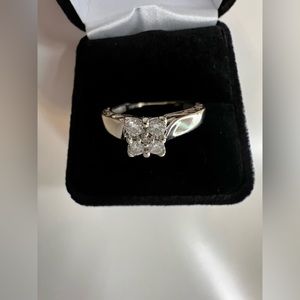 Enchanted 1/5 Carat T.W. Diamond Princess Ring in 10kt White Gold Size 8